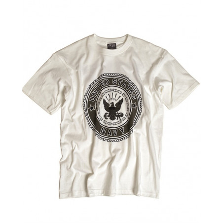 T-Shirt US "NAVY" White