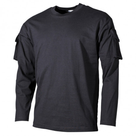 Longsleeve Shirt w/ Pockets Black [MFH]
