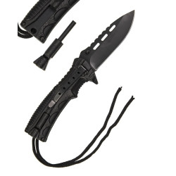 Black Paracord Knife w/ Fire Starter