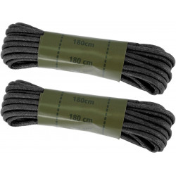 Laces Waxed 180cm Black [Miltec]
