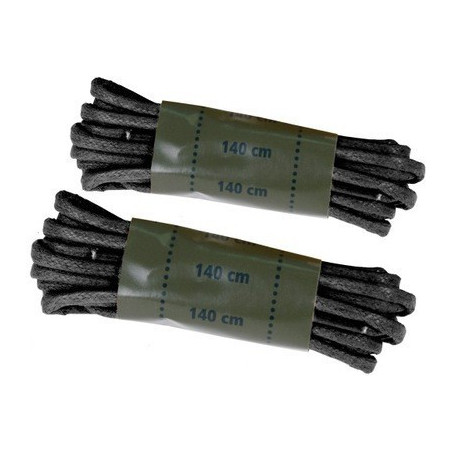 Laces Waxed 140cm Black [Miltec]
