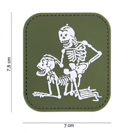 Patch PVC Two Skeletons Olive