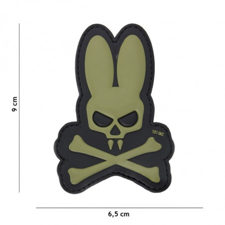 Patch PVC Skull Bunny Olive