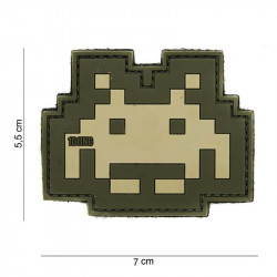 Patch PVC Space Invaders Coyote/Olive