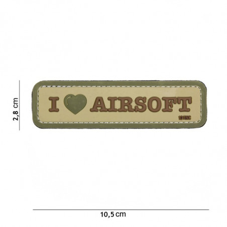 Patch PVC I Love Airsoft Coyote
