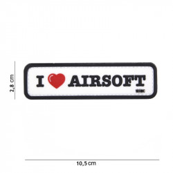 Patch PVC I Love Airsoft White