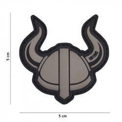 Patch PVC Viking Helmet Cinza