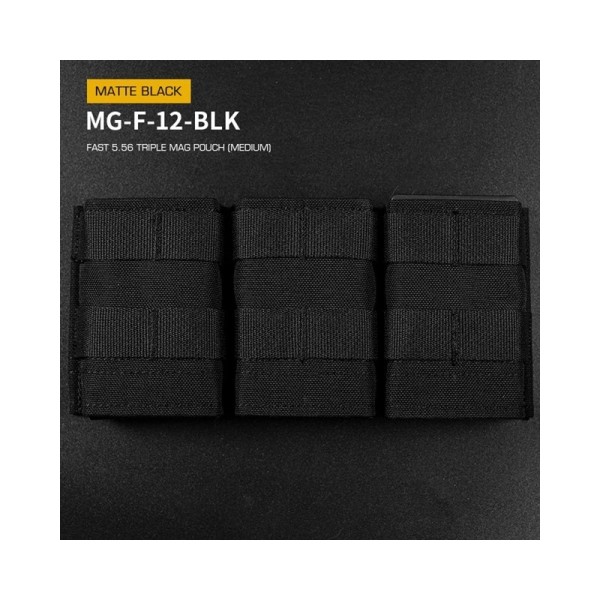 FAST Type Triple 5.56 Magazine Pouch (Medium) - Black [Wosport]