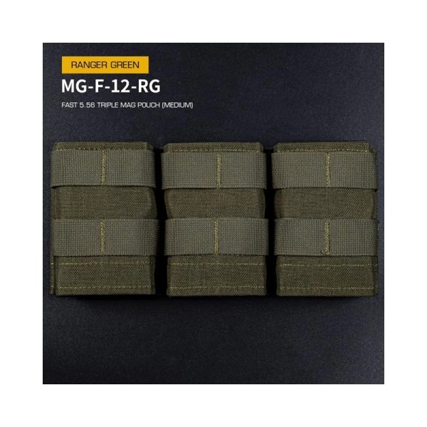 FAST Type Triple 5.56 Magazine Pouch (Medium) - Ranger Green [Wosport]