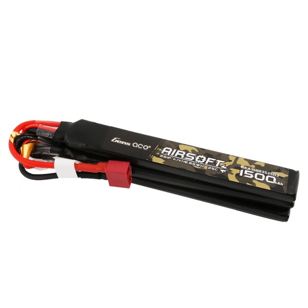 Battery  Li-Po 11.1V 1500mAh 25C Dean 3X Nunchuck [Gens Ace]