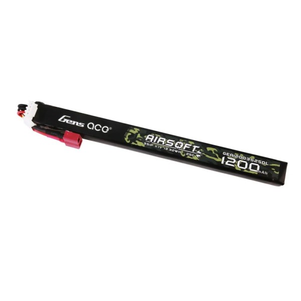 Battery  Li-Po 11.1V 1200mAh 25C 3S1P Dean Slim [Gens Ace]