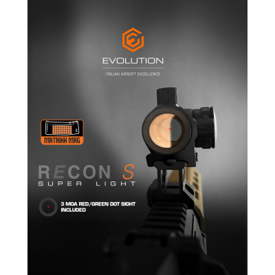 AEG M4 Recon 10" Carbontech Preta + Red Dot [Evolution]