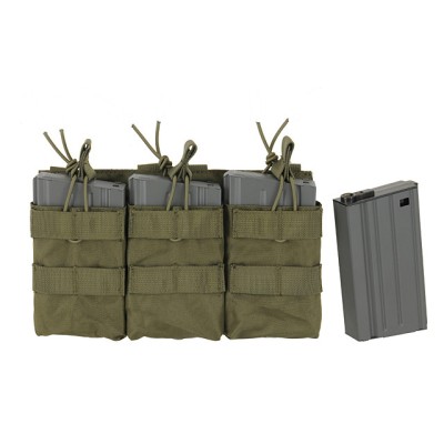 8Fields Triple Mag 7.62 Pouch Olive with magazines - capacity example