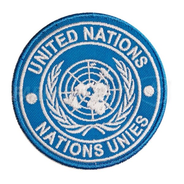 Patch Símbolo ONU Bordado com Velcro 7,5cm