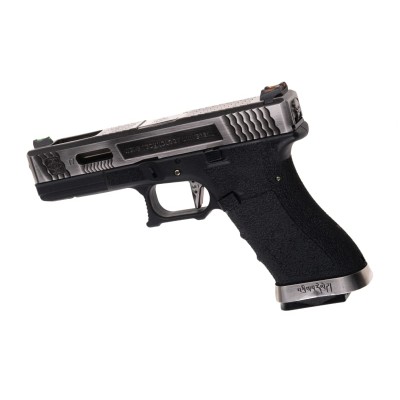 WE G-Force 17 SV Silver Barrel Metal Version GBB Black Airsoft Pistol - photo 2