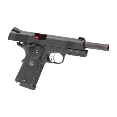 Pistola Airsoft GBB CO₂ KJ Works M1911 MEU TBC Full Metal Preta - fotografia 3