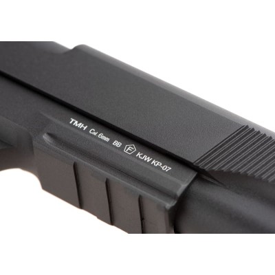 Pistola Airsoft GBB CO₂ KJ Works M1911 MEU TBC Full Metal Preta - fotografia 6