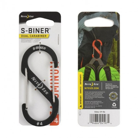 Black S-Biner® Aluminum Dual Carabiner nr4 [Nite Ize]