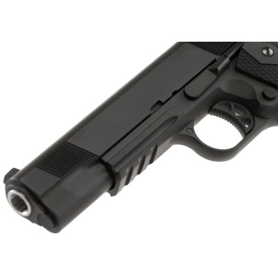 Pistola Airsoft GBB WE M1911 Tactical Full Metal V3 Preta - fotografia 4