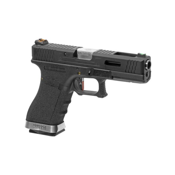 GBB Airsoft Pistol G-Force 18C BK Silver Barrel Metal Version Black [WE]