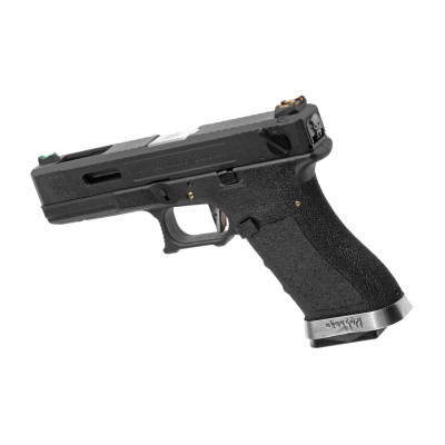 Pistola Airsoft GBB WE G-Force 18C BK Silver Barrel Metal Version Preta - fotografia 2