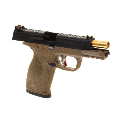 WE WET-05 BK Gold Barrel Metal Version GBB FDE Airsoft Pistol - photo 3