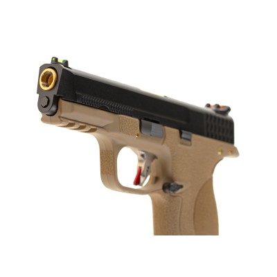 WE WET-05 BK Gold Barrel Metal Version GBB FDE Airsoft Pistol - photo 4