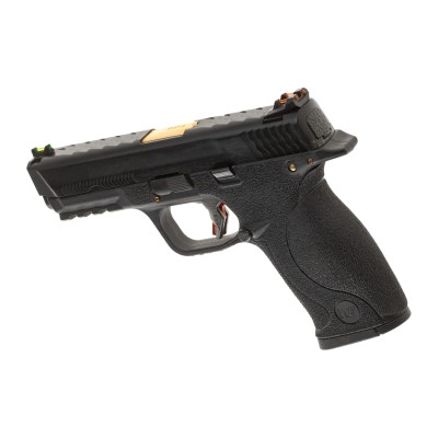 Pistola Airsoft GBB WE WET-05 BK Gold Barrel Metal Version Preta - fotografia 2