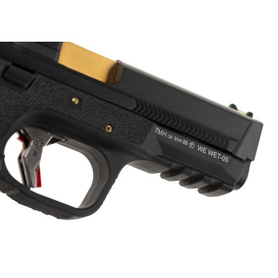 WE WET-05 BK Gold Barrel Metal Version GBB Black Airsoft Pistol - photo 5