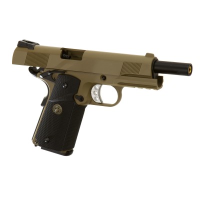 Pistola Airsoft GBB WE M1911 MEU Tactical Full Metal Desert - fotografia 3