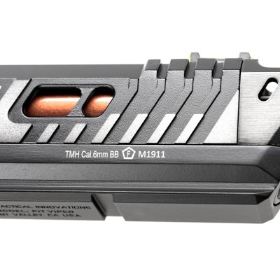 Pistola Airsoft GBB Army Armament R614-1 TTI Full Metal Preta - fotografia 5