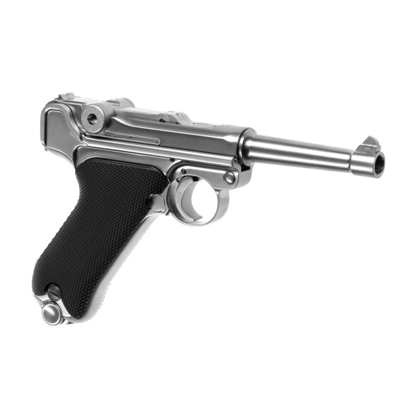GBB Airsoft Pistol P08 Full Metal Silver [WE]
