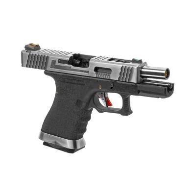 WE G-Force 19 SV Silver Barrel Metal Version GBB Black Airsoft Pistol - photo 3