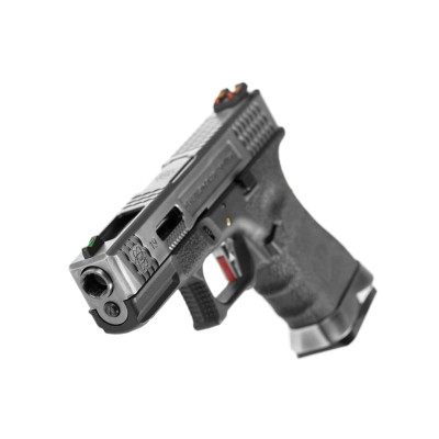 Pistola Airsoft GBB WE G-Force 19 SV Silver Barrel Metal Version Preta - fotografia 4
