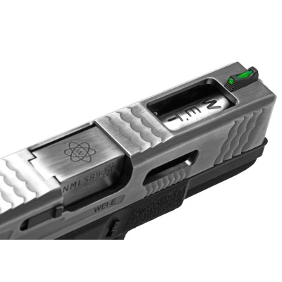 Pistola Airsoft GBB WE G-Force 19 SV Silver Barrel Metal Version Preta - fotografia 5
