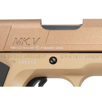 G&G GX45 Mk.V Metal Version GBB Dark Earth Airsoft Pistol - photo 5