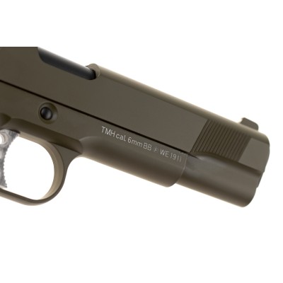 Pistola Airsoft GBB WE M1911 MEU Full Metal Olive Drab - fotografia 5