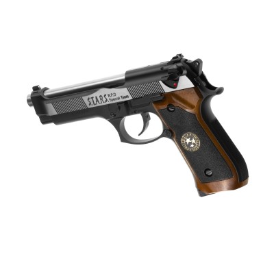 Pistola Airsoft GBB CO₂ WE M92 Samurai Edge Biohazard Full Metal Bicolor - fotografia 2