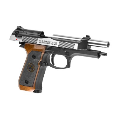Pistola Airsoft GBB WE M92 Samurai Edge Biohazard Full Metal Bicolor - fotografia 3