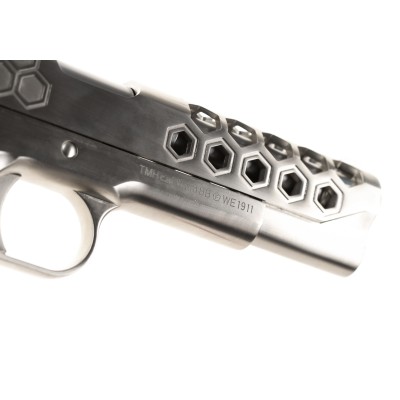 WE M1911 Hex Cut Full Metal GBB Silver Airsoft Pistol - photo 5