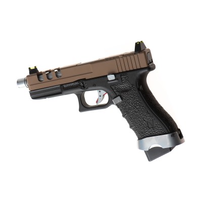 Pistola Airsoft GBB Vorsk EU7 Vented Preta/Coyote - fotografia 2