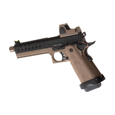 Pistola Airsoft GBB Vorsk Hi-Capa 5.1 + BDS Coyote/Preta - fotografia 2