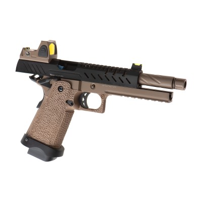 Pistola Airsoft GBB Vorsk Hi-Capa 5.1 + BDS Coyote/Preta - fotografia 3