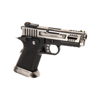 WE Hi-Capa 3.8 Force Full Metal GBB Silver Airsoft Pistol - product view