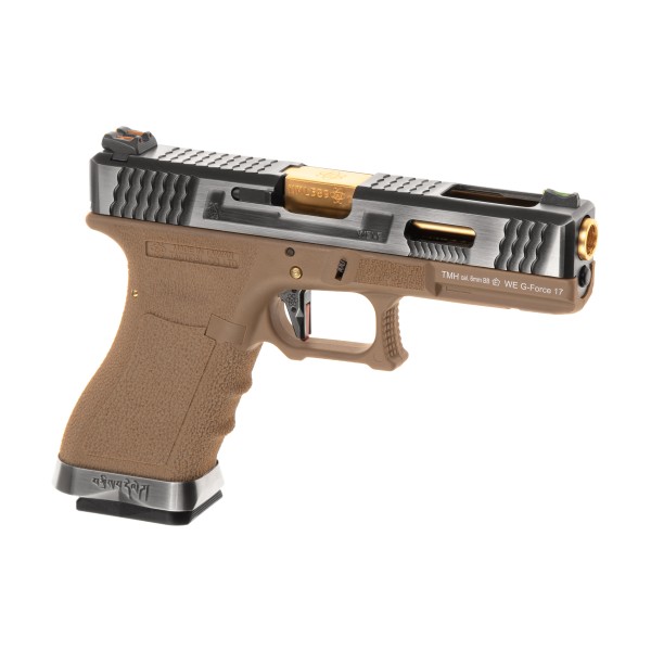 GBB Airsoft Pistol G-Force 17 SV Gold Barrel Metal Version Desert [WE]