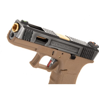 WE G-Force 17 SV Gold Barrel Metal Version GBB Desert Airsoft Pistol - photo 4