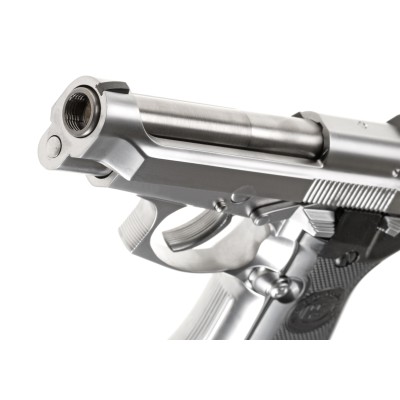 Pistola Airsoft GBB WE M84 Full Metal Prateada - fotografia 4