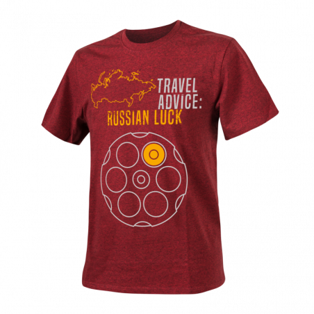 T-Shirt "Travel Advice: Russian Luck" Vermelha[Helikon-Tex]