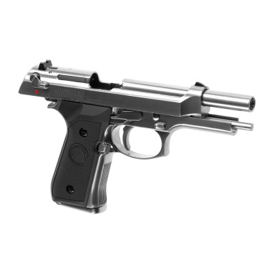 Pistola Airsoft GBB WE M9 A1 V2 Full Metal Prateada - fotografia 3