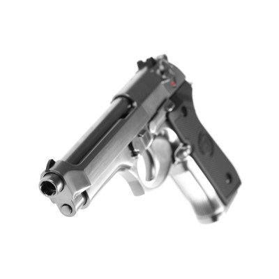 Pistola Airsoft GBB WE M9 A1 V2 Full Metal Prateada - fotografia 4
